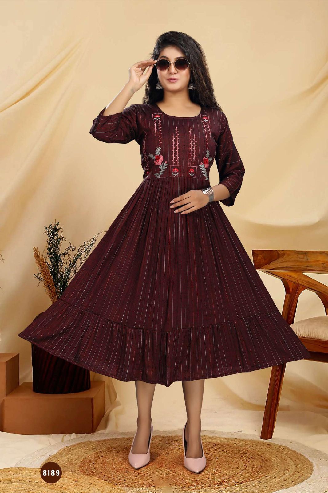 New Riyaa Fiza 1 Fancy Casual Wear Rayon Embroidery Kurti Collection
